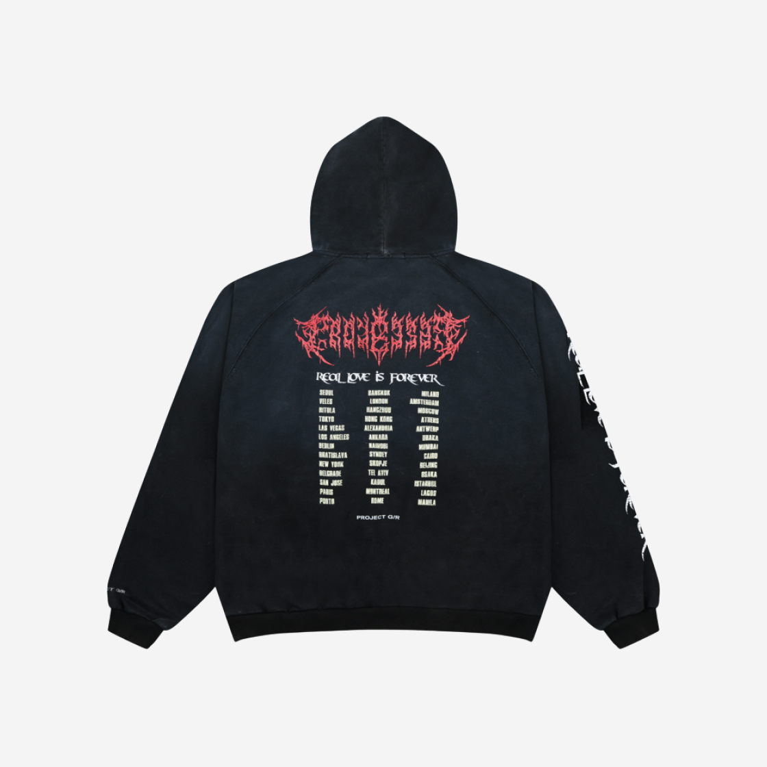 ★韓国の人気★【Project G/R】★Shrunken Hoodie★Black★ ☆韓国の人気☆【Project G/R】☆Zygon Zip Hoodie☆パーカー